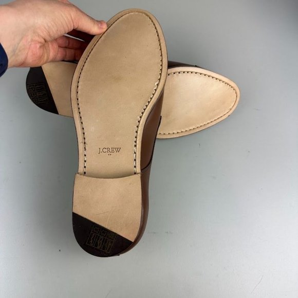 J. Crew Factory Leather Cap Toe Shoes in Brown Leather